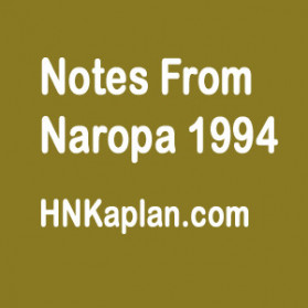 Notes from naropa 1994